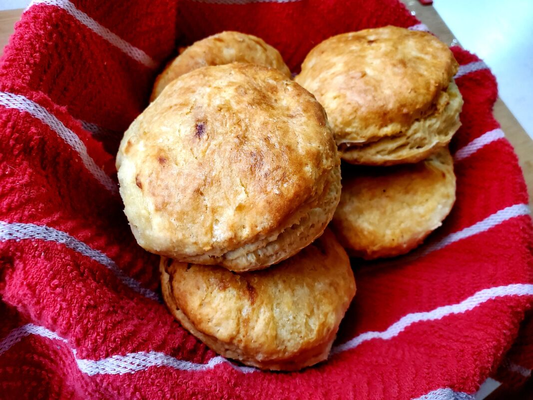 A picture of fresh scratch made biscuits.